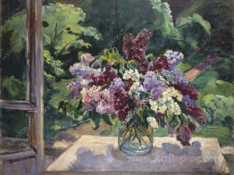 Still Life. Lilacs on the window.