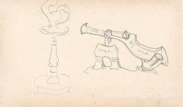 Sketch of lamp and Tsar-Cannon for Rimsky-Korsakovs opera