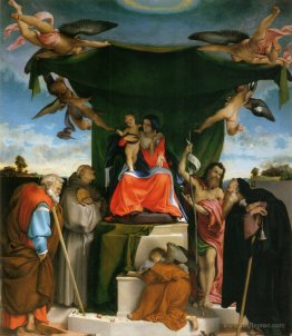 Enthroned Madonna with Angels and Saints, St. Joseph and St. Ber