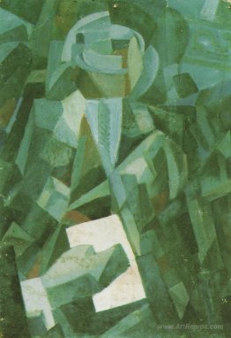 Cubist Composition - Portrait of a Seated Person Holding a Lette