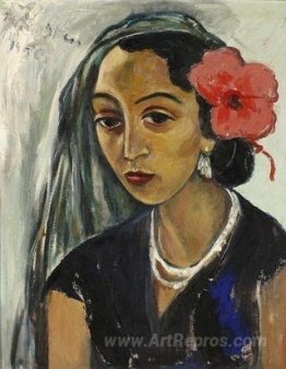 Woman with a Hibiscus