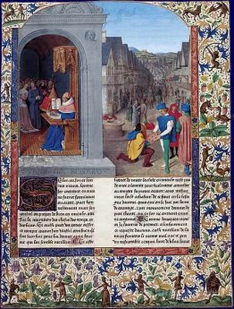 Boccaccio's De Casibus writing. A courier delivering Luvrs to Ma