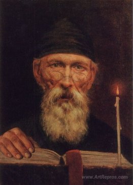 Monk with candle