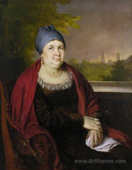 Portrait of a widow in a blue povoynik