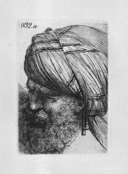 Head of old man with turban