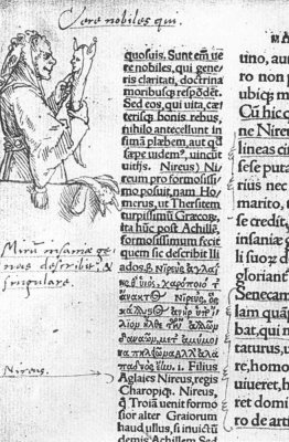 Marginal illustration for Erasmus 'In praise of Folly'