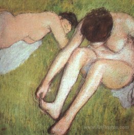 Bathers on the grass