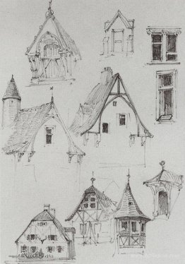 Architectural sketches. From travelling in Germany.