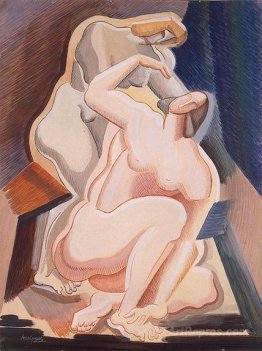 Two Nude Female Figures (Seated and Bending)