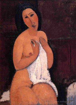 Seated nude with a Shirt