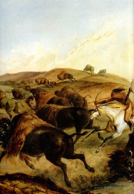 Indians Hunting The Bison [ Left ]