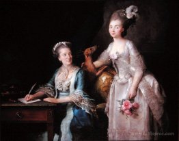 Portrait of an elderly lady with her daughter