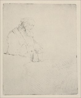 An Old man Resting his Hands Upon a Book