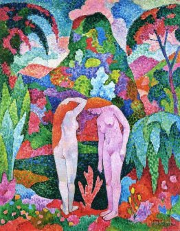 Bathers: Two Nudes in an Exotic Landscape