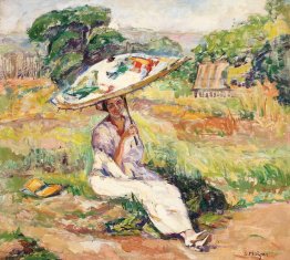 Woman with Japanese Umbrella