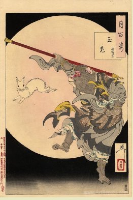 Songoku, the Monkey King and the Jewelled Hare by the Moon