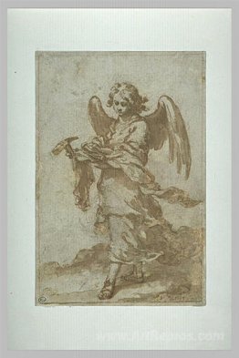 Angel holding a hammer and nails