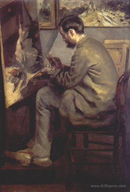 Frederic Bazille Painting The Heron (Frederic Bazille at his Eas