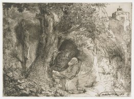 St. Francis beneath a tree praying