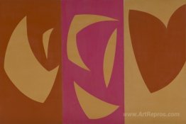 Ochre-purple-red triptych