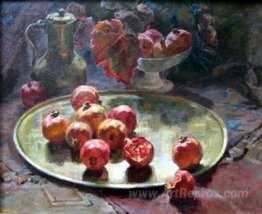 Still life with pomegranates