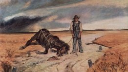 Farmer with collapsed horse