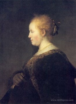 A Young Woman in Profile with a Fan