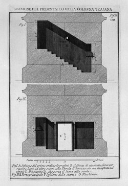 Section of the pedestal and base of the column itself, the main