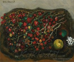 Still life with berries and apples