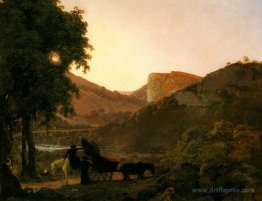 Landscape with Figures and a Tilted Cart, Matlock Hogh Tor in th