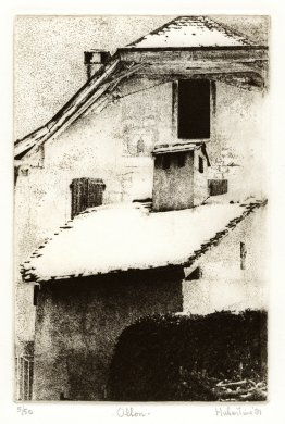 Rooftops in the village Ollon, canton Vaud, Switzerland