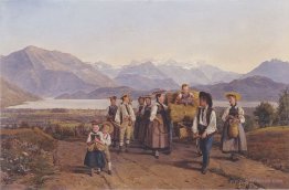 Homecoming from the harvest (On Lake Zug)