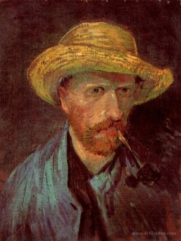 Self-Portrait with Straw Hat and Pipe