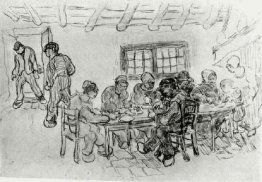 Sheet with Two Groups of Peasants at a Meal