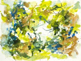 Vista' - nr. G 639 -abstract colors, watercolor art, drip-painti