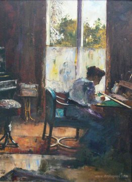 Woman at writing desk