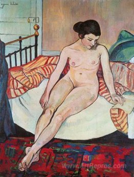 Nude with a Striped Blanket