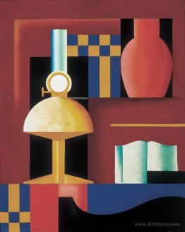 Composition with Paraffine Lamp, Vase and Book