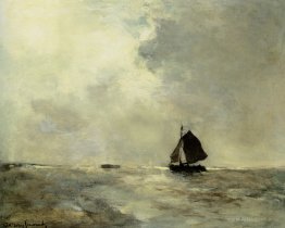 Sailing Boat in Choppy Seas