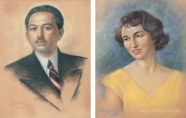 Portrait of Raden Mas Soedibio and his wife