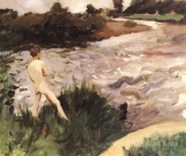 Gloomy Landscape with Bather