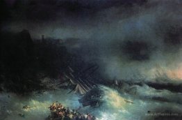 Tempest. Shipwreck of the foreign ship