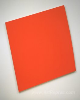 Red-Orange Panel with Curve