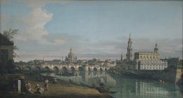 View of Dresden from the Right Bank of the Elbe with Augustus Br