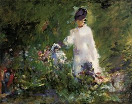 Young woman among the flowers