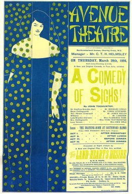 Poster advertising 'A Comedy of Sighs', a play by John Todhunter