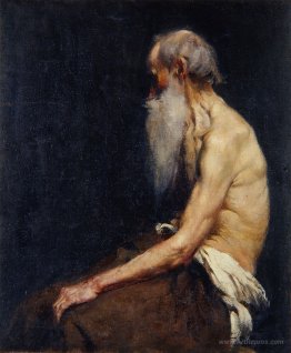 Sitting old man nude