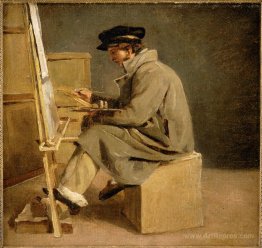 Young painter at his easel