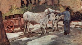 Farmer with ox cart