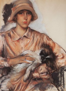 Portrait of a Lady I. Whelan with a Lapdog